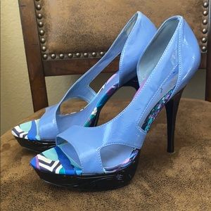 Carlos Santana embossed stilettos